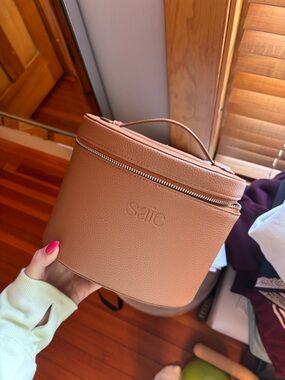 Saie Brown Leather Cosmetic Case